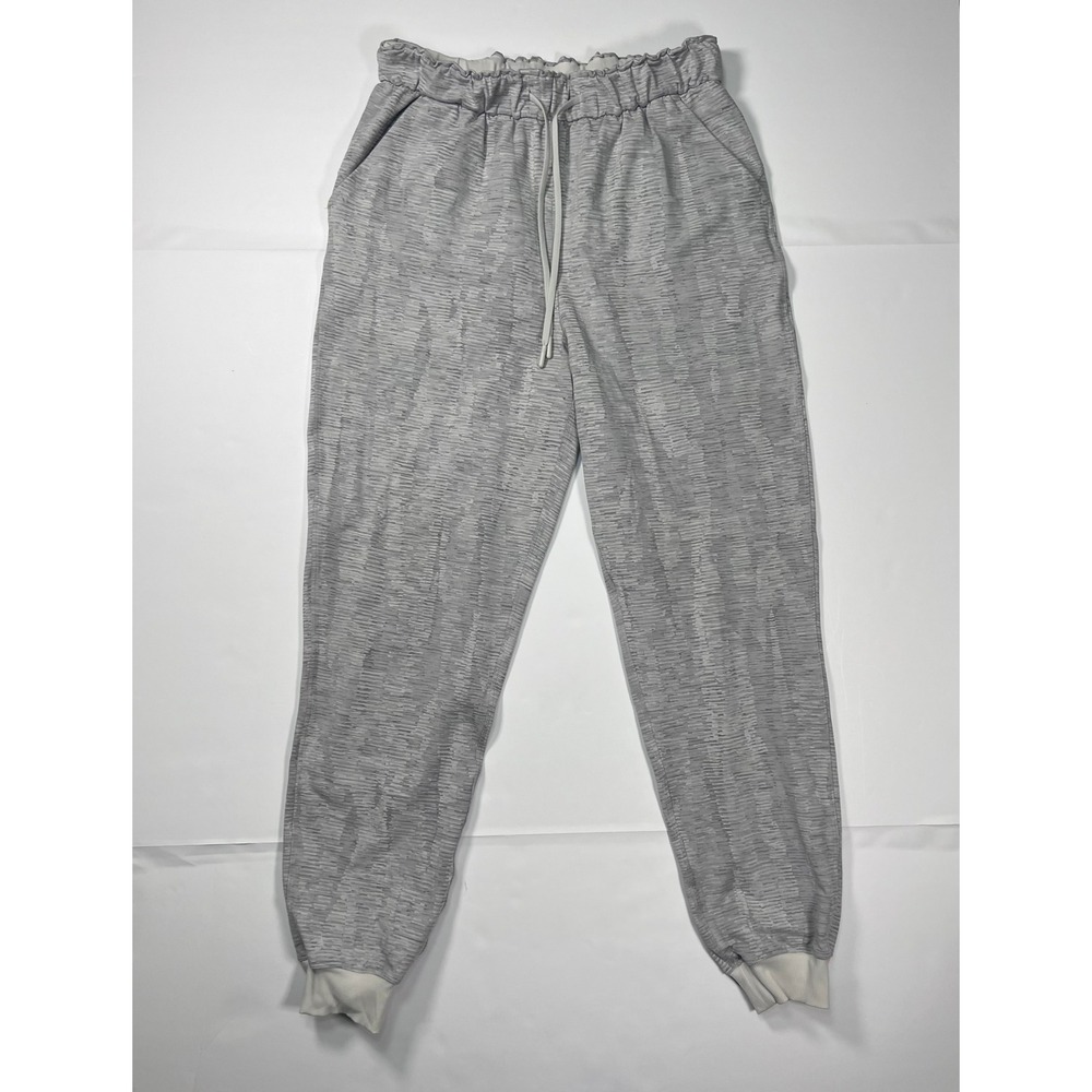 Lululemon On the Fly Joggers Womens 8 Grey Space Dye Drawstring Waist Activewear